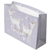Hirsch - Niedlicher Lavender Weihnachtsgeschenk - Große Geschenktüte (Rückseite Schrägansicht)