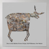 Hirsch oder Elch, Mimbres Pottery Design Poster (Vorne)