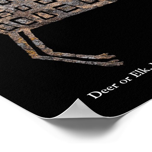 Hirsch oder Elch, Mimbres Pottery Design Poster (Ecke)