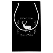 Hirsch-Party - elegantes Zeichnen eines Hirsches Kleine Geschenktüte (Rückseite)