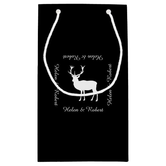 Hirsch-Party - elegantes Zeichnen eines Hirsches Kleine Geschenktüte (Rückseite)