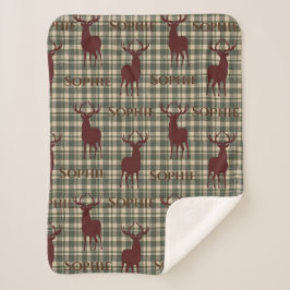 Hirsch personalisierte Sherpa Blanket Sherpadecke