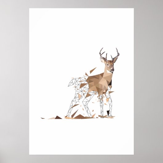 Hirsch-Polygon-Kunst Poster (Vorne)