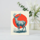 Hirsch Postkarte (Stehend Vorderseite)