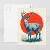 Hirsch Postkarte (Vorne/Hinten)