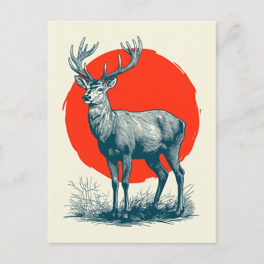 Hirsch Postkarte (Vorderseite)