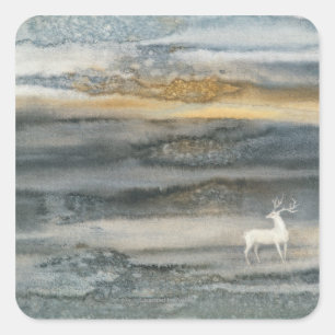 Hirsch Quadratischer Aufkleber