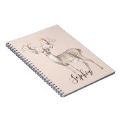 Hirsch Rosa Blumen Notizblock (Rechte Seite)