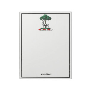 Hirsch Rothirsch am Baum Heraldik-Wappen-Emblem Notizblock