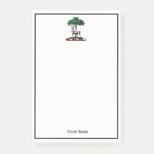 Hirsch Rothirsch am Baum Heraldik-Wappen-Emblem Post-it Klebezettel