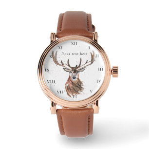 Hirsch Rothirsch Geweih Tier Jäger Natur Uhr