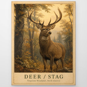 Hirsch Rothirsch-Waldgebiete VINTAGE Postkarte