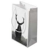 Hirsch-Rotwild-Geschenk-Taschen-Größen-kleines Kleine Geschenktüte (Rückseite Schrägansicht)