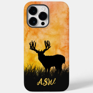 Hirsch Rotwild Silhouette Landschaft Jagdszene Case-Mate iPhone 14 Pro Max Hülle