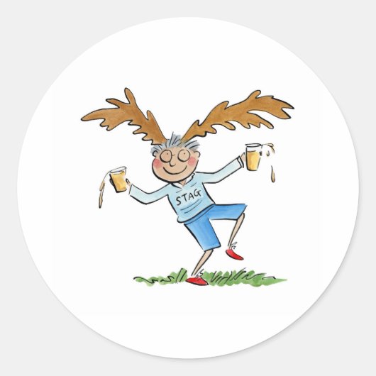 Hirsch Runder Aufkleber (Vorderseite)