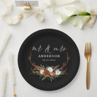 Hirsch rustikale botanische Hochzeit mr und mrs Sc
