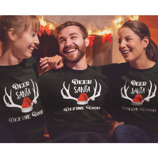 Hirsch Santa definieren gute Weihnachtsjagd Antler Sweatshirt