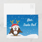 Hirsch Santa Owl Feiertagspostkarte (Vorne/Hinten)