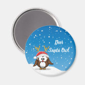 Hirsch Santa Owl Magnet (Vorderseite/Rückseite)