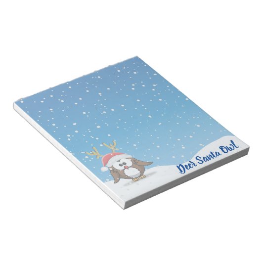 Hirsch Santa Owl Notizblock (angewinkelt)