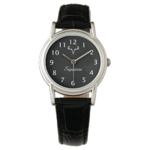 Hirsch-Schädel-Unterzeichnung Armbanduhr