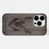 Hirsch - Schnittholz - Personalisiertes Holz Case-Mate iPhone Hülle (Rückseite (Horizontal))