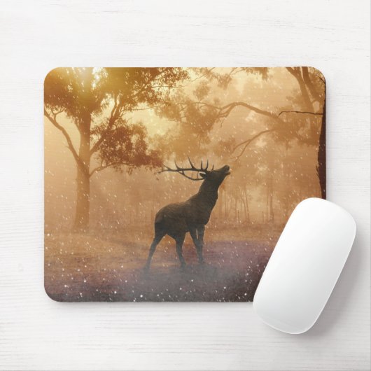 Hirsch schöne Naturlandschaft Mousepad (Mit Mouse)