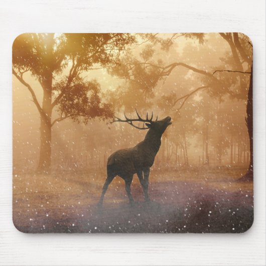 Hirsch schöne Naturlandschaft Mousepad (Vorne)