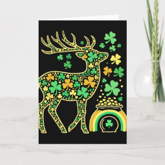 Hirsch Shamrock Kobold Patrick's Day Damen Herren Karte
