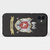 Hirsch Sigil Kampf-Wappen-Schwarzes Case-Mate iPhone Hülle (Rückseite (Horizontal))