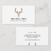 Hirsch Skull Horn Boho Tribal Visitenkarte (Vorne/Hinten)