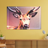 Hirsch Small Poly Art Design Leinwanddruck (Insitu (Wohnzimmer))
