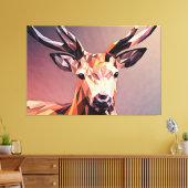 Hirsch Small Poly Art Design Leinwanddruck (Insitu (Wohnzimmer))