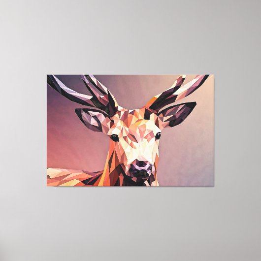 Hirsch Small Poly Art Design Leinwanddruck (Vorderseite)