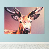 Hirsch Small Poly Art Design Leinwanddruck (Insitu (Holzboden))