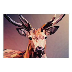 Hirsch Small Poly Art Design Poster