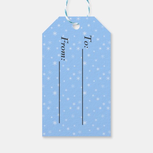 Hirsch & Snowman Weihnachten Schneeflocken Geschenkanhänger (Rückseite)