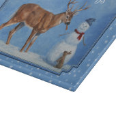 Hirsch & Snowman Weihnachten Schneeflocken Schneidebrett (Ecke)
