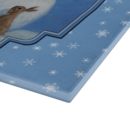 Hirsch & Snowman Weihnachten Schneeflocken Schneidebrett (Ecke)