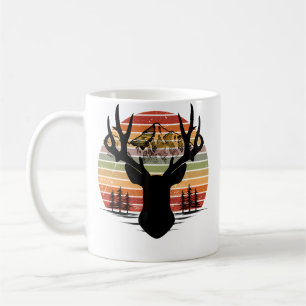 Hirsch Sonnenuntergang Reh Berg Geweih Rustikaler Kaffeetasse