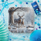 Hirsch Stehend von Icy Pond Pappteller (Party)