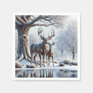 Hirsch Stehend von Icy Pond Serviette