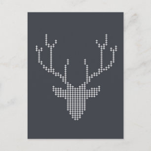 Hirsch Tier geometrische Kunst Mosaik Postkarte