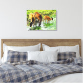 Hirsch Tier Leinwanddruck (Insitu (Schlafzimmer))
