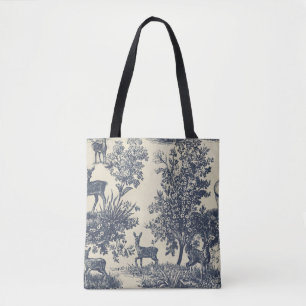 Hirsch-Toile-Muster Waldlandschaft Botanisch Tasche