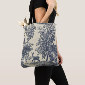Hirsch-Toile-Muster Waldlandschaft Botanisch Tasche (Von Nahem)