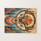 Hirsch-Totem – Eleganter Art Deco Geist Puzzle (Horizontal)