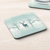 Hirsch- und Baummuster Getränkeuntersetzer (Linke Seite)