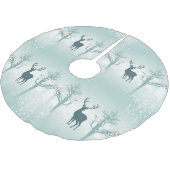 Hirsch- und Baummuster Polyester Weihnachtsbaumdecke (Schrägansicht)