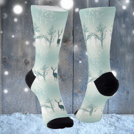 Hirsch- und Baummuster Socken